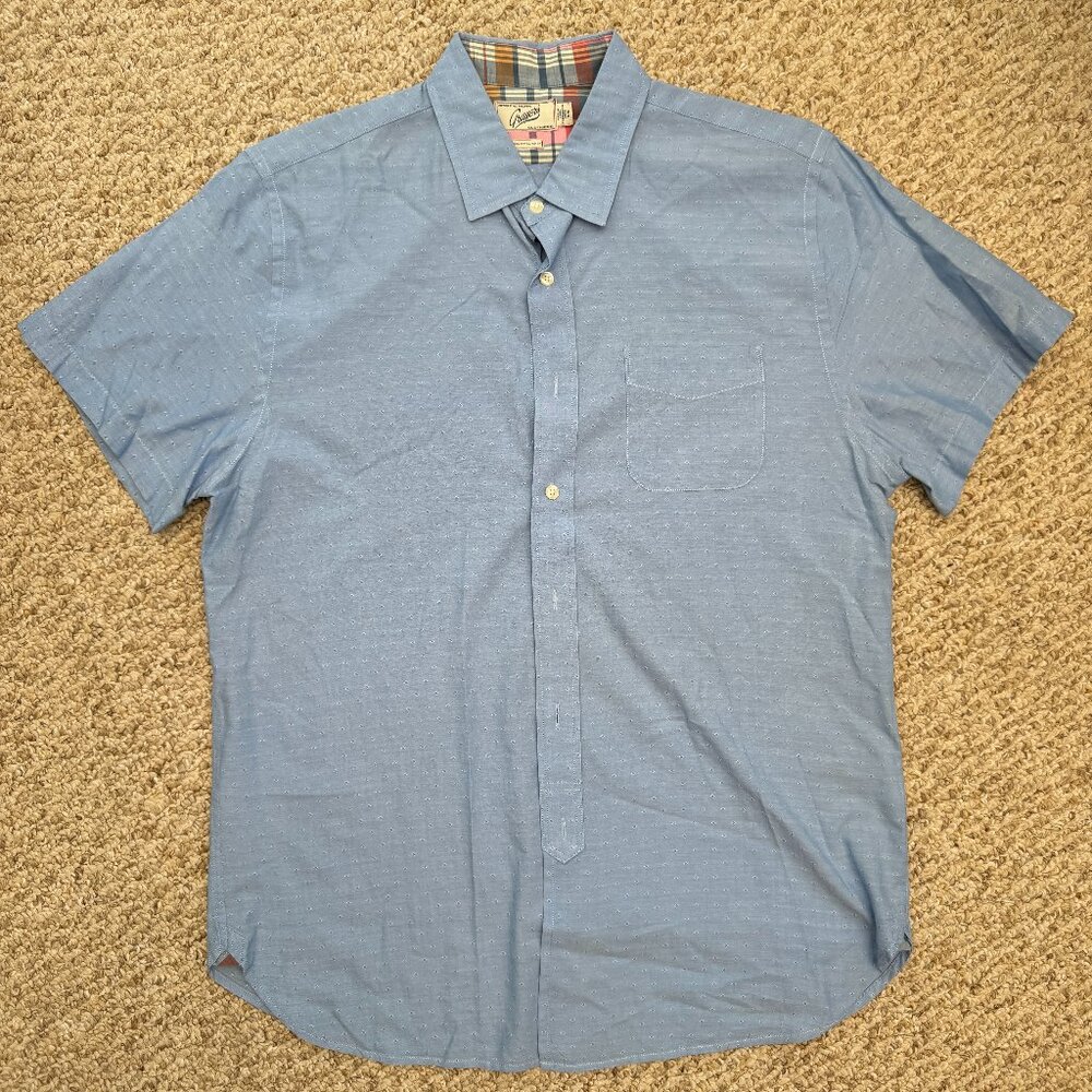 Grayers‎ Shirt Mens M Blue Diamond Button-Down Short Sleeve Preppy Sophisticated